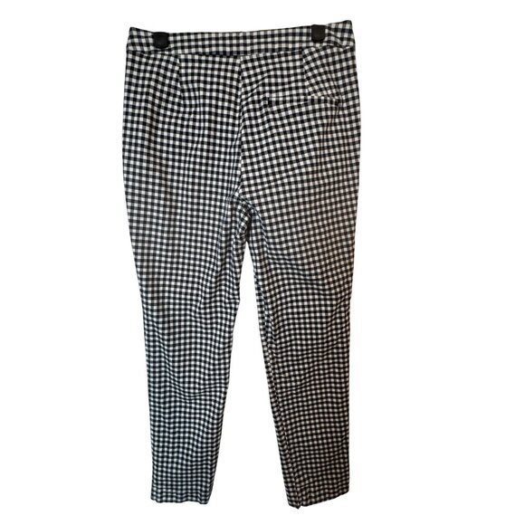 2/$30 Zara Medium Black & White Gingham Checkered Pants - Picture 3 of 13